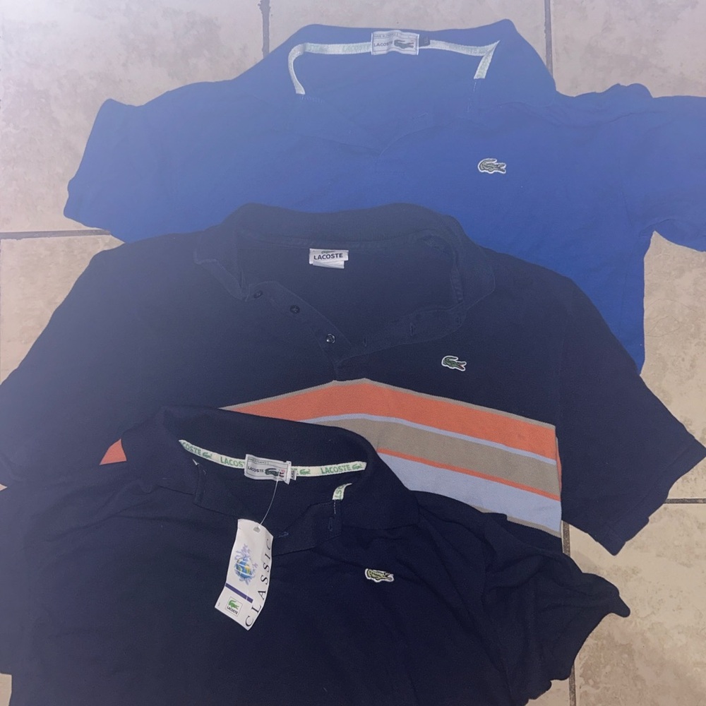 Lacoste Mens Polo Shirts Set - Blue and Black